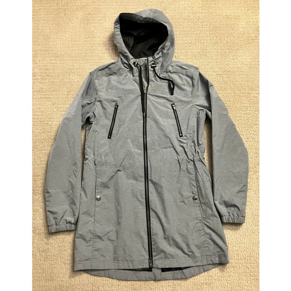 Avalanche Rain Coat Jacket Lightweight Hooded Full Zip Gray‎ Medium